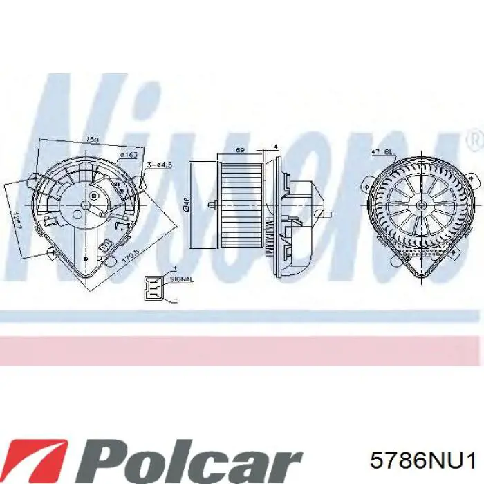 5786NU1 Polcar двигун вентилятора пічки (обігрівача салону)