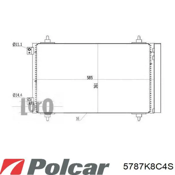 Конденсатор кондиціонера Polcar 5787K8C4S ціна, від 75.08 USD