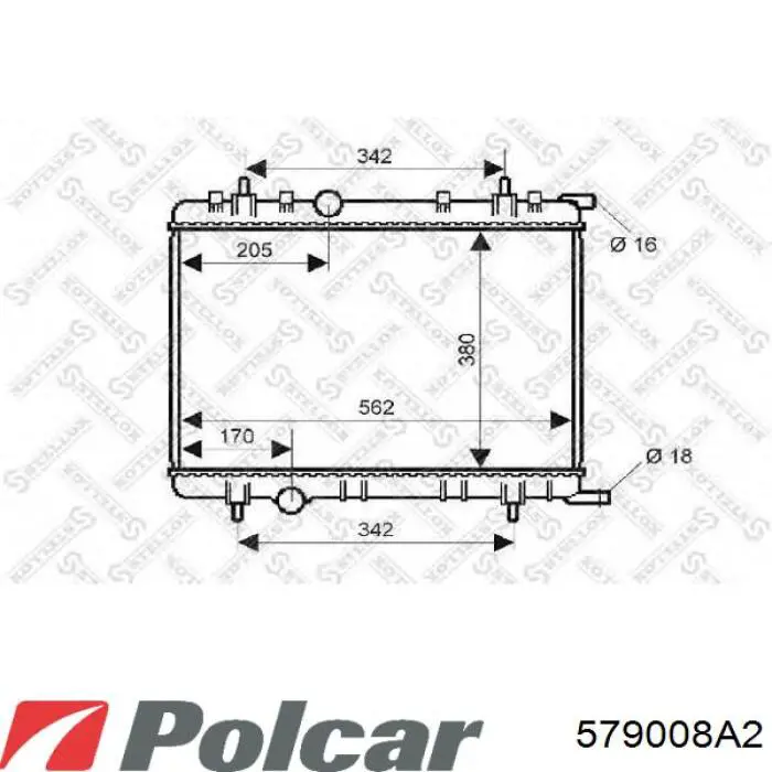 579008A2 Polcar Радіатор охолодження двигуна