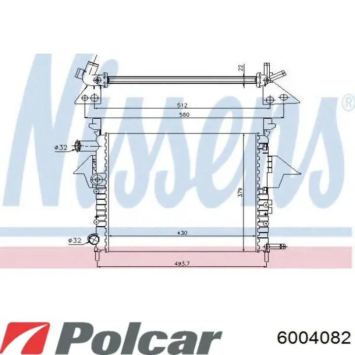 Радіатор охолодження двигуна 6004082 Polcar