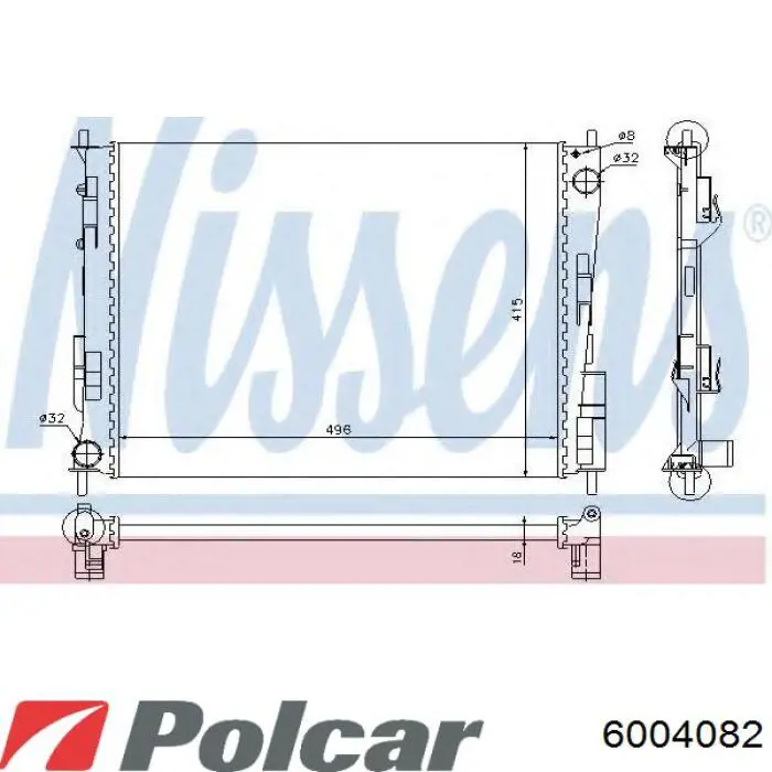 Радіатор основний Polcar 6004082 ціна, від 53.05 USD