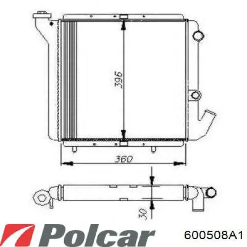 Радіатор охолодження двигуна 600508A1 Polcar