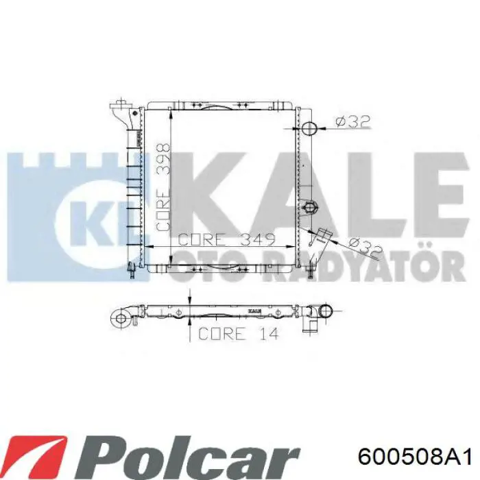 Радіатор основний Polcar 600508A1 ціна, від 55.97 USD