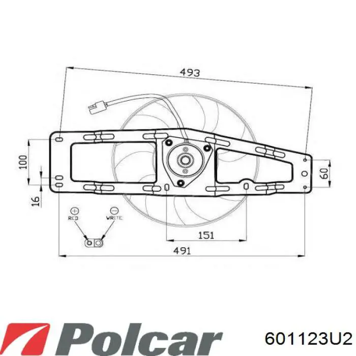 601123U2 Polcar двигун вентилятора системи охолодження