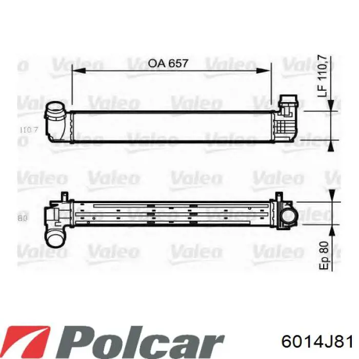 6014J81 Polcar Охолоджувач наддувочного повітря