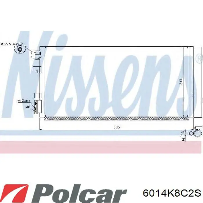 Радіатор кондиціонера 6014K8C2S Polcar