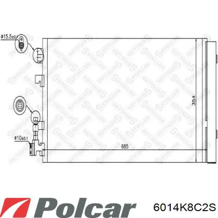 Конденсатор кондиціонера Polcar 6014K8C2S ціна, від 68.90 USD