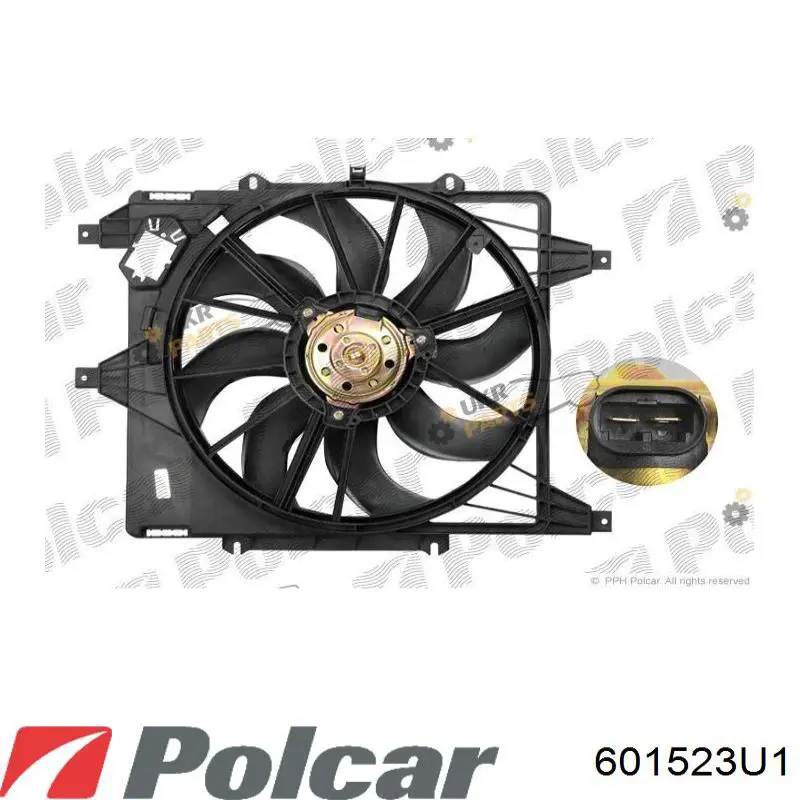 601523U1 Polcar електровентилятор охолодження в зборі (двигун + крильчатка)