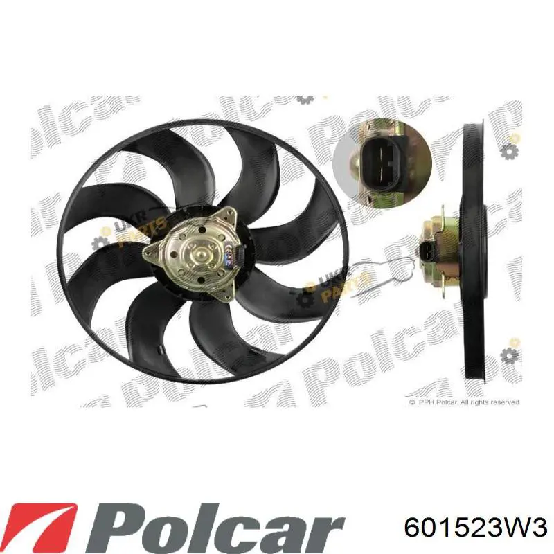 601523W3 Polcar електровентилятор охолодження в зборі (двигун + крильчатка)