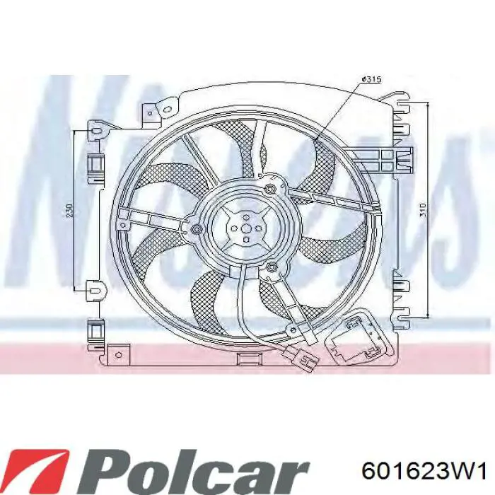 601623W1 Polcar Електровентилятор радіатора