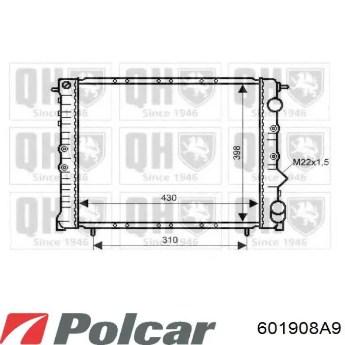Радіатор основний Polcar 601908A9 ціна, від 43.35 USD