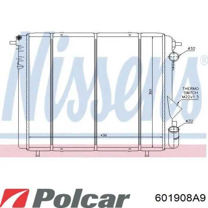 Купити 601908A9 Polcar Радіатор двигуна