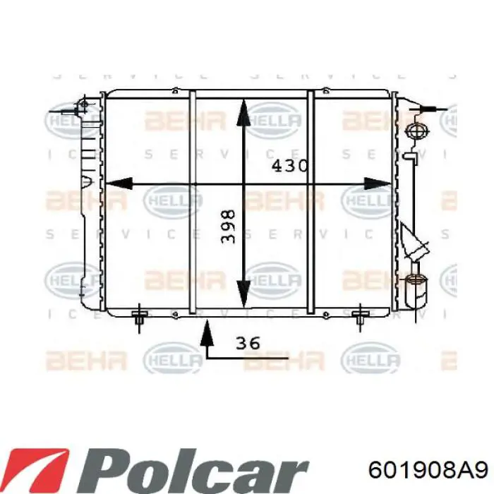 Купити 6019089 Polcar Радіатор двигуна