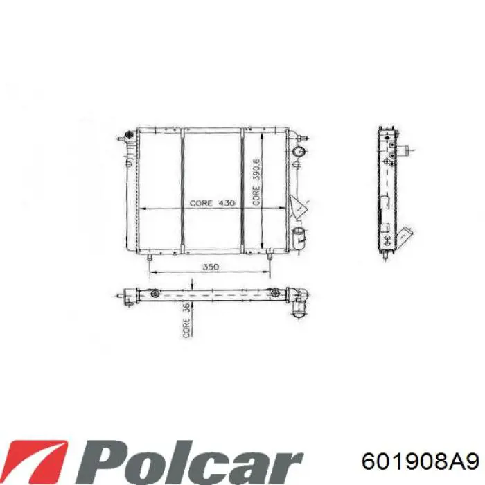 Радіатор 601908A9 Polcar