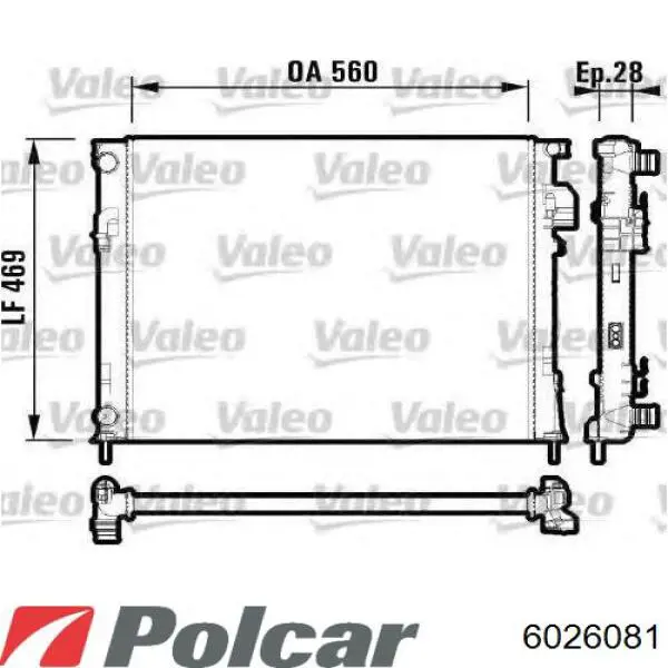 Купити 6026081 Polcar Радіатор двигуна