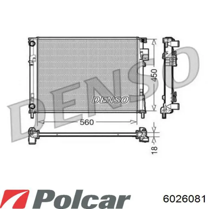 6026081 Polcar радіатор охолодження двигуна