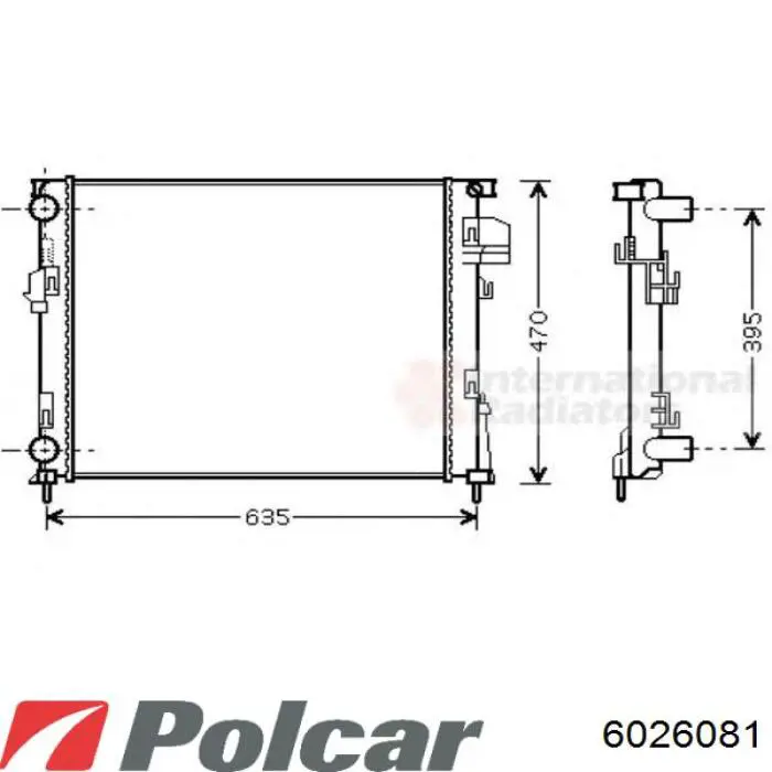 Радіатор основний Polcar 6026081 ціна, від 65.38 USD