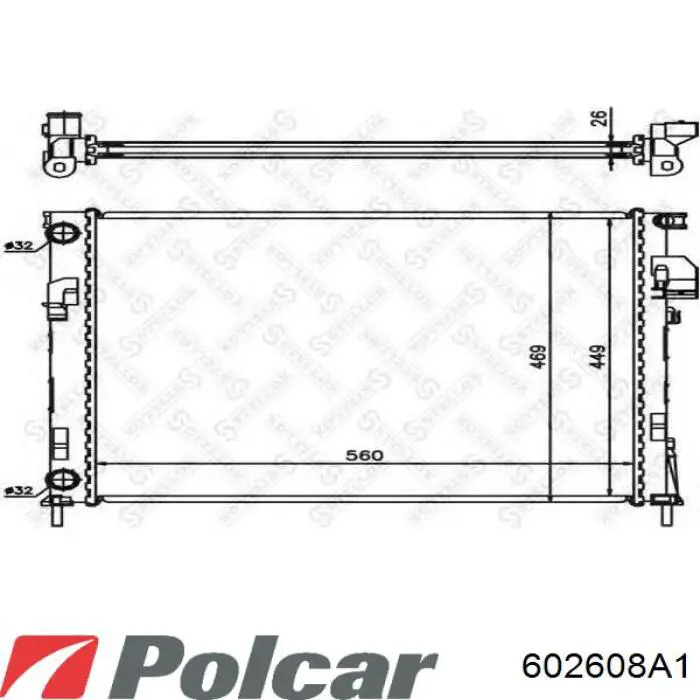 602608A1 Polcar Радіатор охолодження двигуна