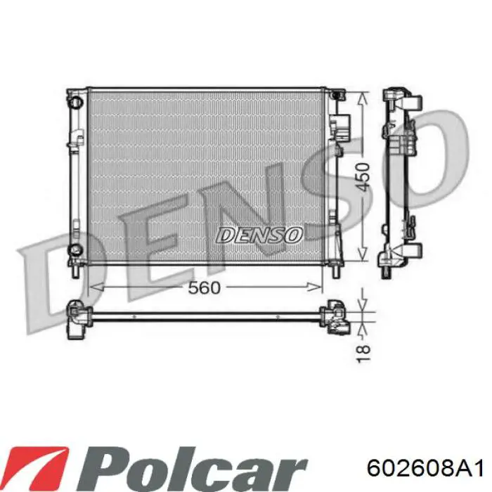 Радіатор основний Polcar 602608A1 ціна, від 44.64 USD