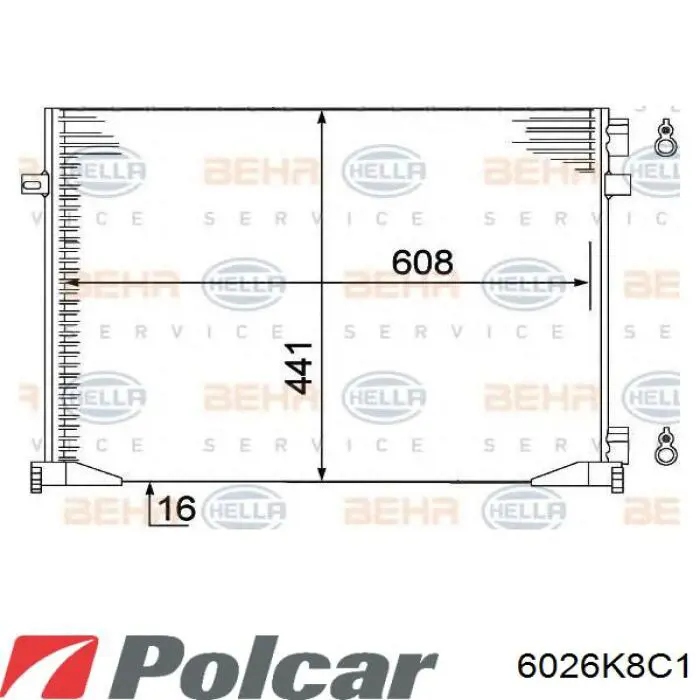 6026K8C1S Polcar радіатор кондиціонера