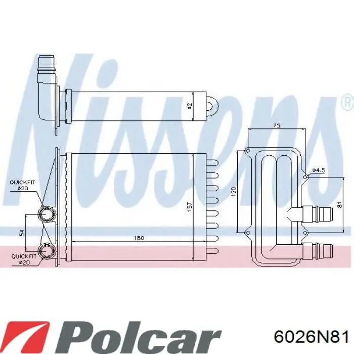 6026N81 Polcar радіатор пічки (обігрівача)