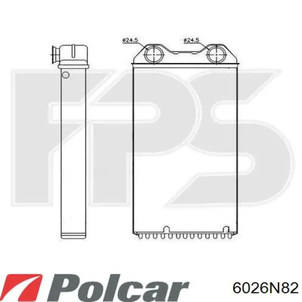 Радіатор пічки (обігрівача) Polcar 6026N82 ціна, від 36.57 USD