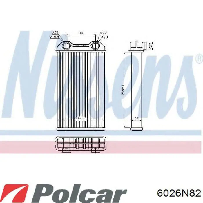 6026N82 Polcar радіатор пічки (обігрівача)