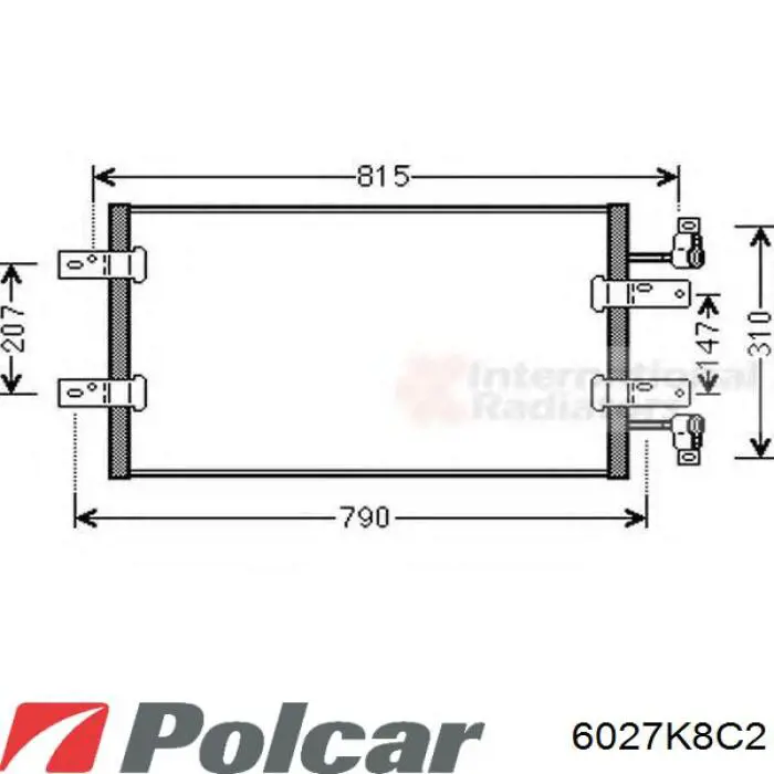 Радіатор кондиціонера 6027K8C2 Polcar
