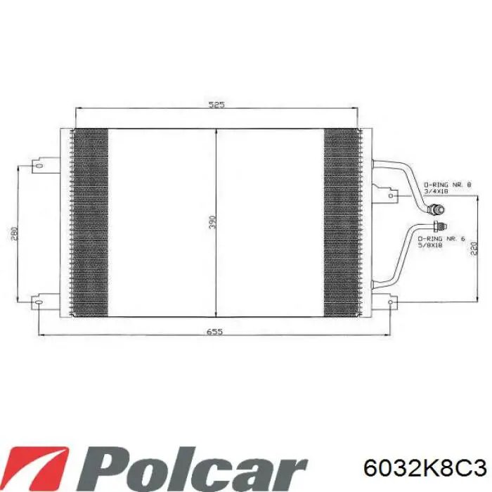 6032K8C3 Polcar радіатор кондиціонера