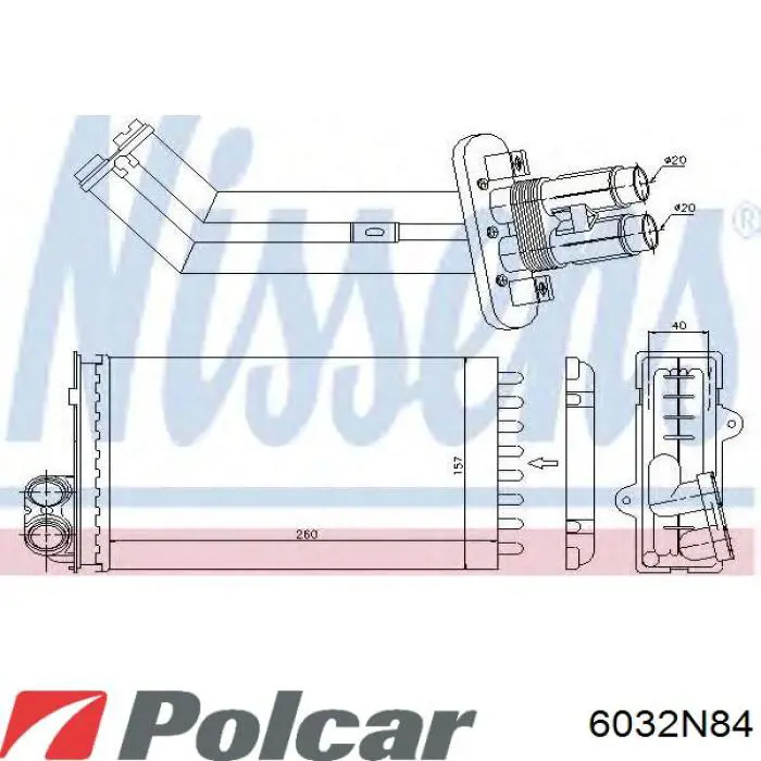 6032N84 Polcar радіатор пічки (обігрівача)