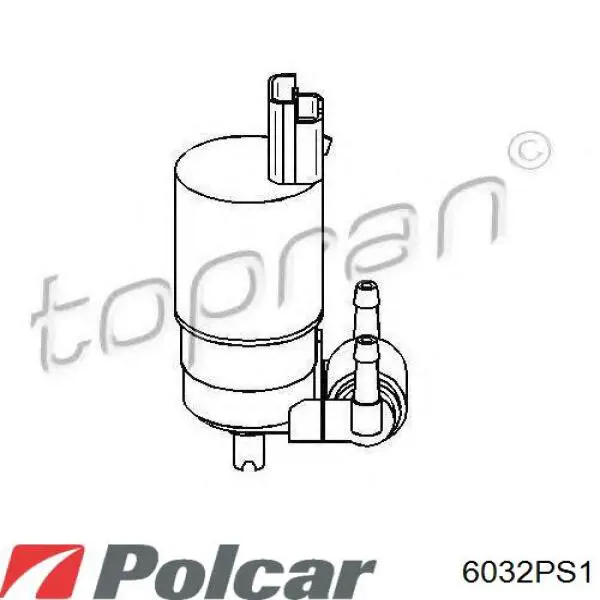 6032PS1 Polcar насос-двигун омивача скла, перед/зад