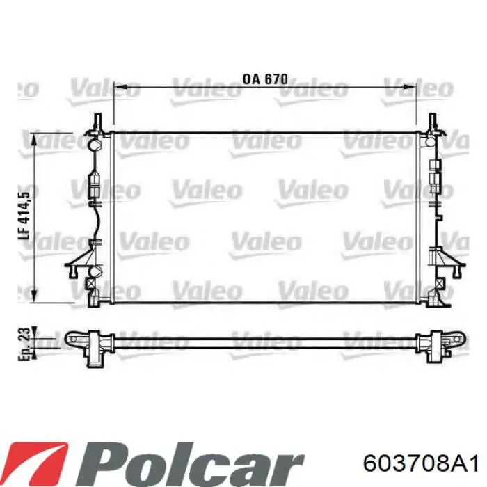 Радіатор 603708A1 Polcar