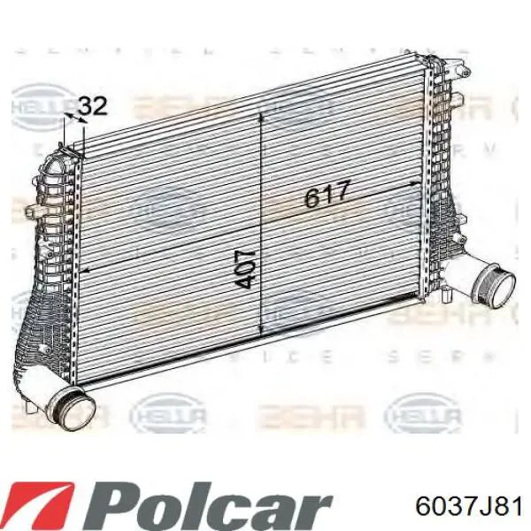 6037J81 Polcar радіатор интеркуллера