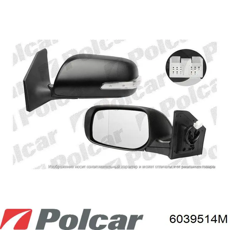Ліве бічне дзеркало Polcar 6039514M ціна, від 104.56 USD