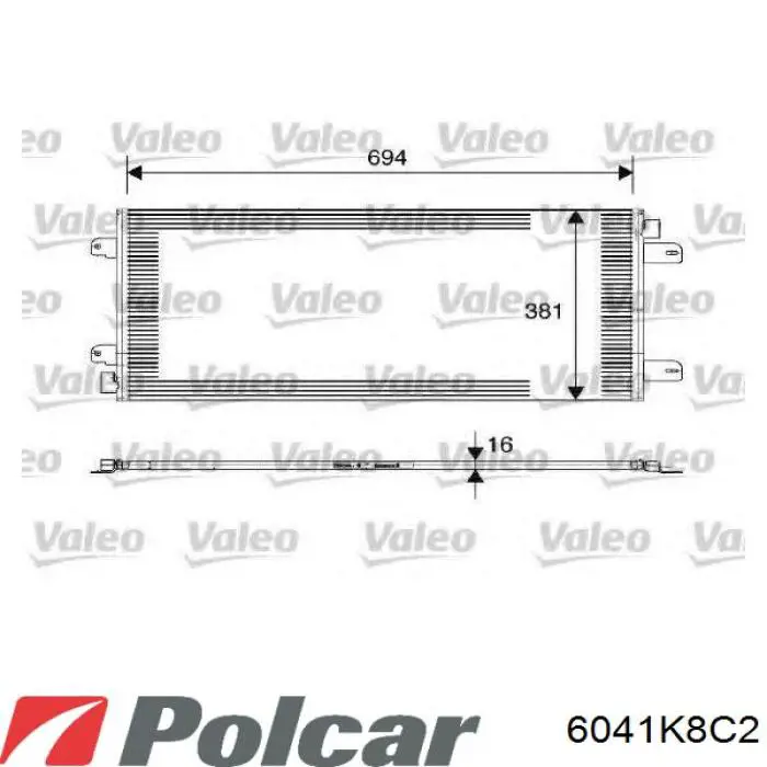 6041K8C2 Polcar радіатор кондиціонера