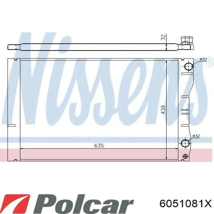 Радіатор охолодження двигуна 6051081X Polcar