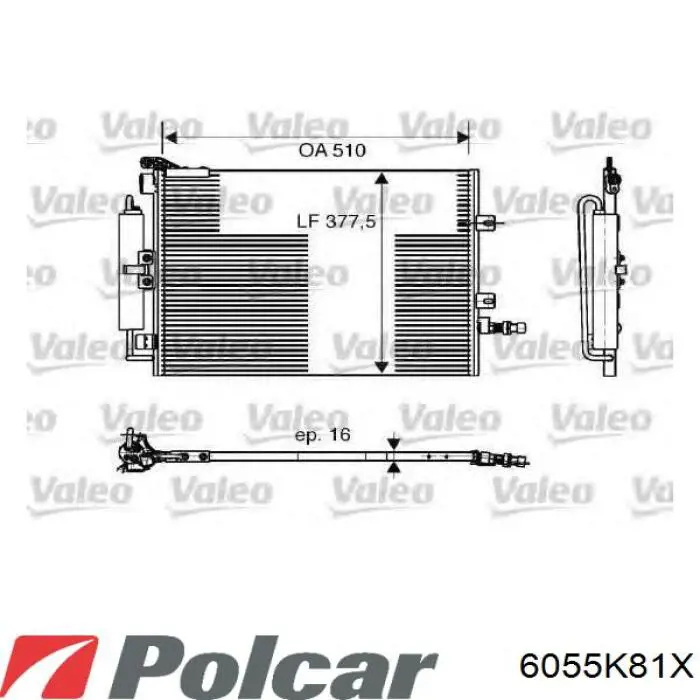 Купити 6055K81X Polcar Радіатор системи охолодження кондиціонера