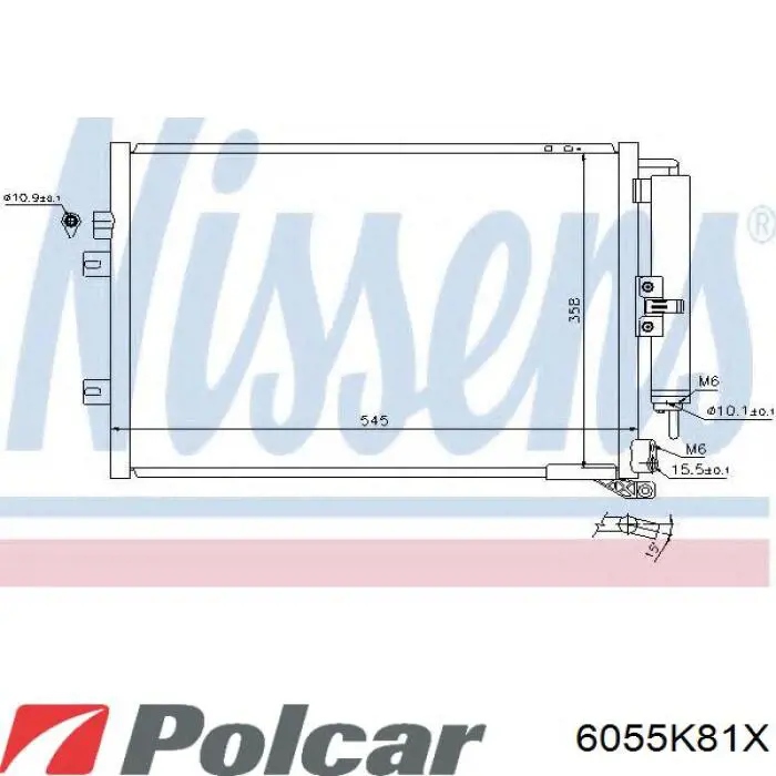 Конденсатор кондиціонера Polcar 6055K81X ціна, від 74.18 USD
