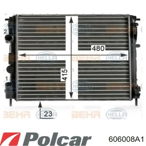 606008A1 Polcar Радіатор охолодження двигуна