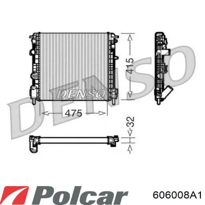 Радіатор основний Polcar 606008A1 ціна, від 29.15 USD