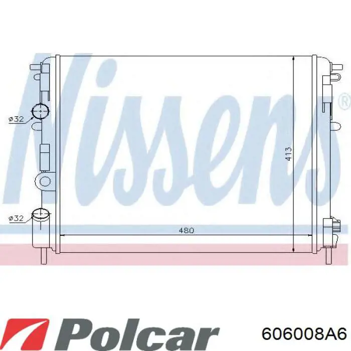 606008A6 Polcar Радіатор охолодження двигуна