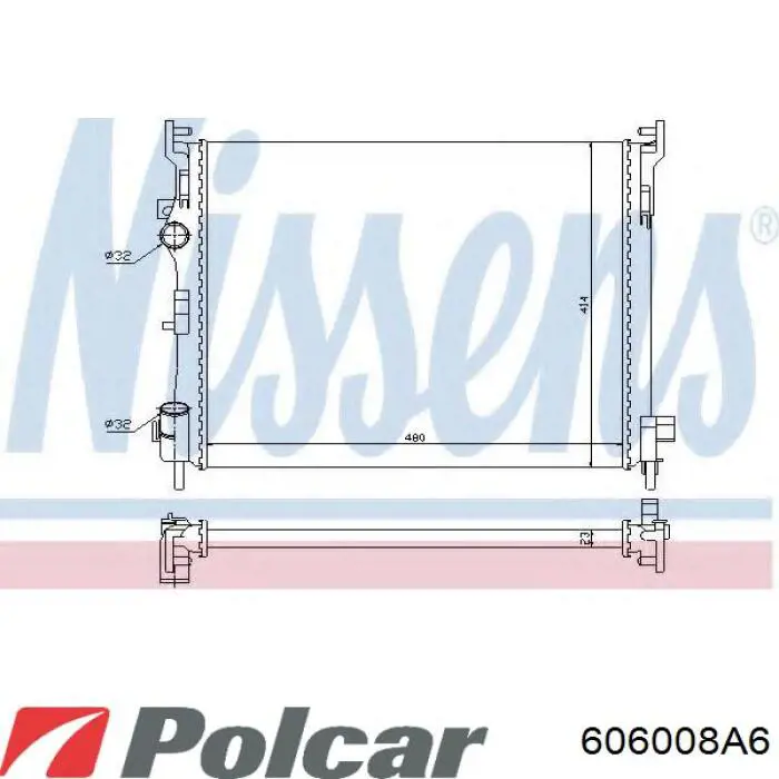 Радіатор охолодження Polcar 606008A6