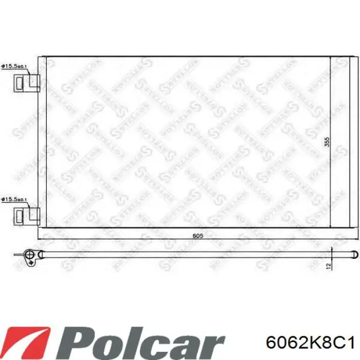 Радіатор кондиціонера 6062K8C1 Polcar