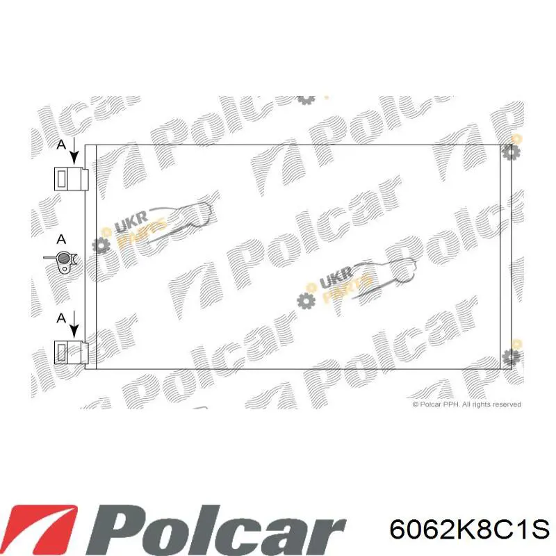 Радіатор кондиціонера 6062K8C1S Polcar