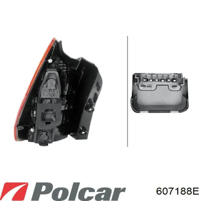 Задня права фара 607188E Polcar