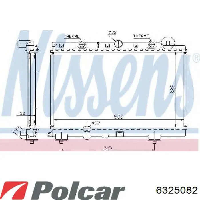 6325082 Polcar Радіатор охолодження двигуна