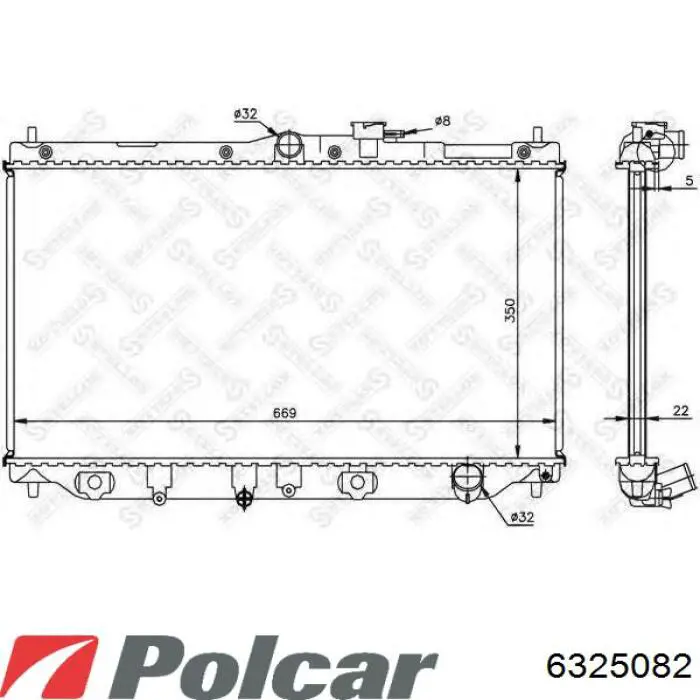 6325082 Polcar радіатор охолодження двигуна