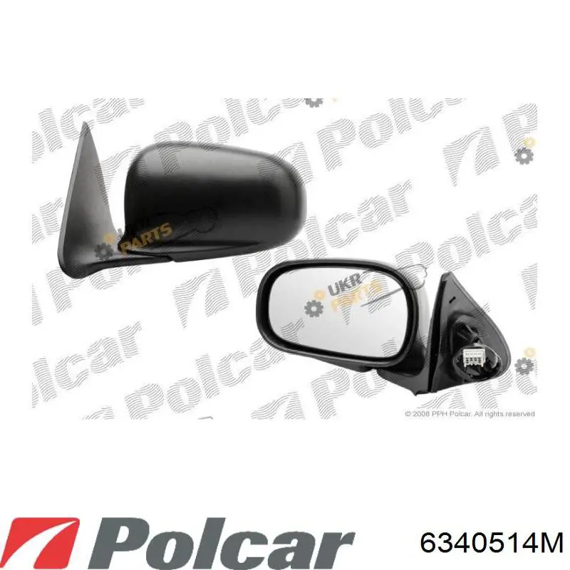Ліве бічне дзеркало Polcar 6340514M ціна, від 41.12 USD
