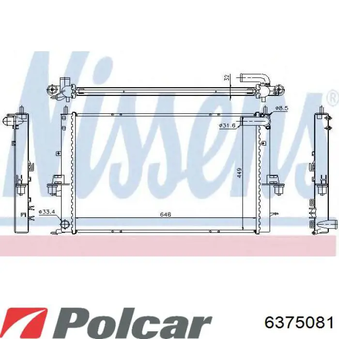 6375081 Polcar радіатор охолодження двигуна