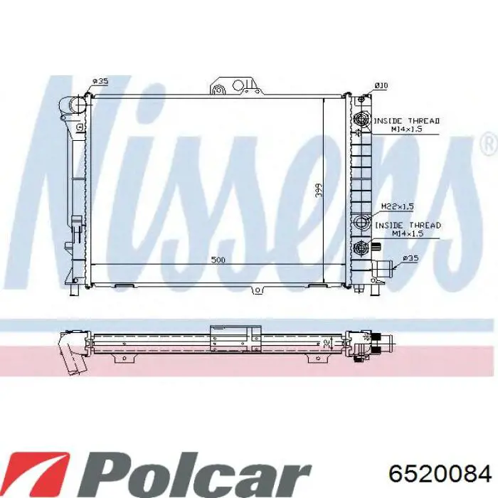 Радіатор основний Polcar 6520084 ціна, від 90.96 USD